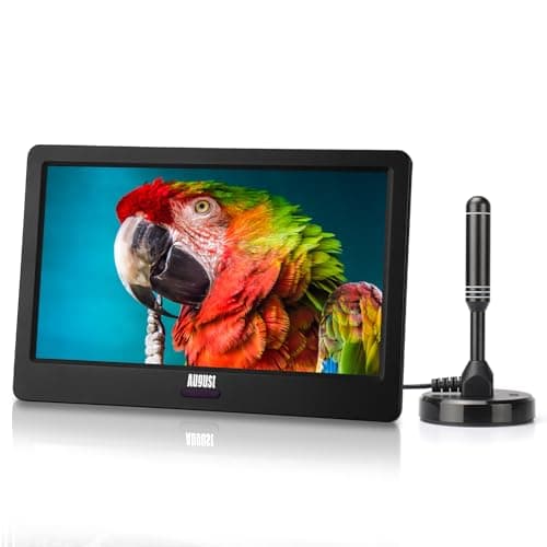 August DA900D Televisore Portatile LCD 9” Analogica TV DVB-T-T2 /HEVC H.265 Televisore Digitale Supporta HDMI IN /Media Player /PVR Ideale per Camera/ Cucina/ Caravan - 2400mAh Batteria Ricaricabile