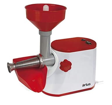 Artus S15 Passapomodoro Elettrico per Passata di Pomodoro 250W, Bianco/Rosso