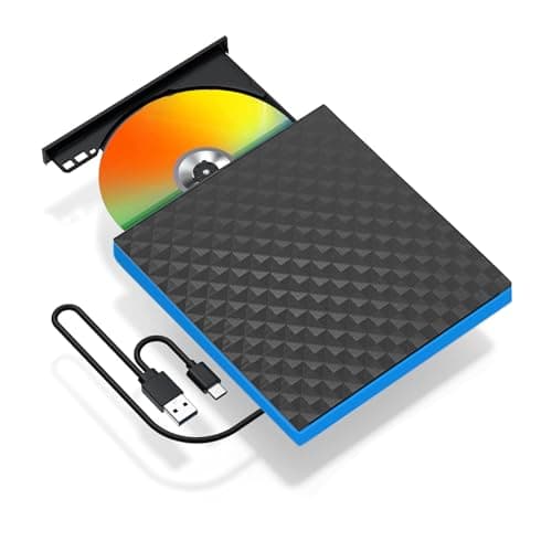 XIAOXIN Lettore CD DVD Esterno Portatile, Masterizzatore DVD Esterno, Lettore CD Esterno per Pc Desktop Tower, Disco Esterno Ultra Slim USB 3.0 Type-C, compatibile con Windows 11/10/8.1/7/XP, Linux