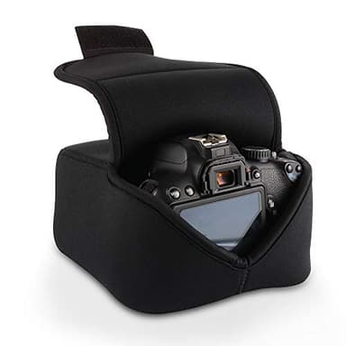 Custodia per Fotocamera DSLR, Protettiva Borsa per Attrezzatura Fotografica Digitale con Protezione in Neoprene (Nero) per Nikon, Canon, Olympus, Panasonic, Pentax, Samsung, Sony