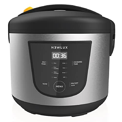 NEWLUX-Robot da Cucina Multifunzione 5L Mod.NEWCOOK con Vasca Antiaderente, Programmabile 24H, 9 Funzioni e 8 Menu Automatici. Mantiene caldo 24 ore | Nero