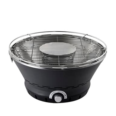 BERGNER Barbecue da tavolo a carbone con ventola elettrica - Griglia in acciaio inox e corpo esterno in acciaio sempre freddo - Linea BBQ Lovers