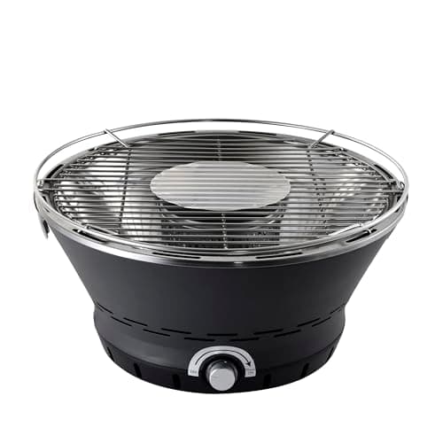 BERGNER Barbecue da tavolo a carbone con ventola elettrica - Griglia in acciaio inox e corpo esterno in acciaio sempre freddo - Linea BBQ Lovers