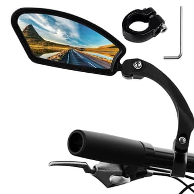 Specchietto Retrovisore HD per Manubrio Bici, Regolabile a 360° per MTB, Bicicletta,Monopattino Elettrico