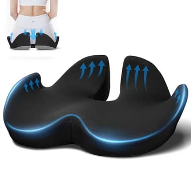 Ajiteogy Cuscino Coccige, Cuscino per Sedile Memory Foam ，Cuscino antidecubito Ergonomico Memory Foam,Fodera Antiscivolo e Lavabile
