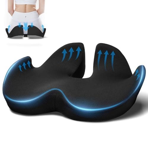 Ajiteogy Cuscino Coccige, Cuscino per Sedile Memory Foam ，Cuscino antidecubito Ergonomico Memory Foam,Fodera Antiscivolo e Lavabile