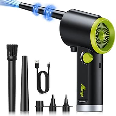 Elettrico Rimuovi Polvere Aria Compressa Senza Fili, Spolveratore d'aria elettrico da 41000 giri/min, polvere d'aria portatile senza fili con cavo USB e spazzola di pulizia per computer tastiera auto