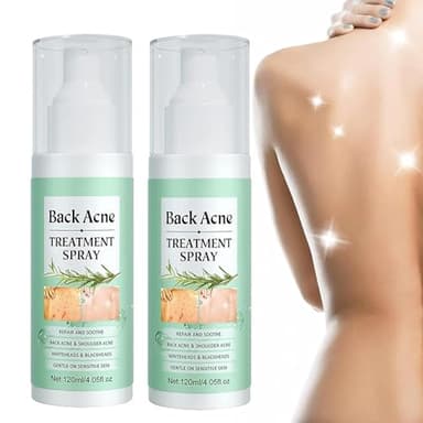 Torna Soluzione Brufolo-Back Pimple Spray, 2Pcs Spray per L'Acne Alla Schiena,Esfoliante schiena Pulizia profonda per corpo,petto e schiena, delicato sulla pelle,120 ml (Bianco)