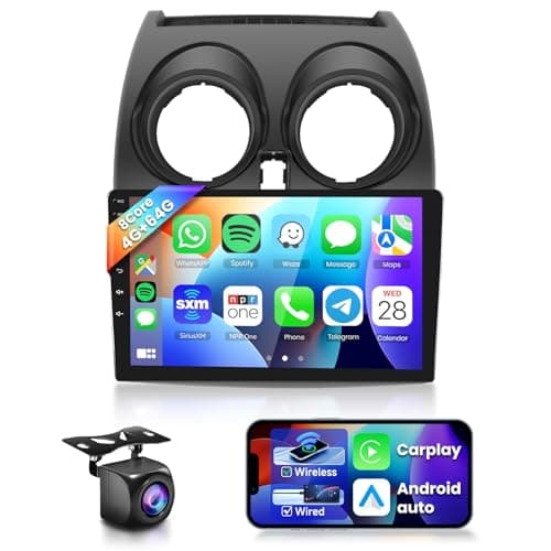 8 CORE 4G+64G Autoradio per Nissan Qashqai J10 2006-2016, 9" 1280 * 720P HD IPS Touchscreen Stereo Auto co DSP Carplay Android Auto Wireless GPS Wi-Fi HiFi Bluetooth Radio FM RDS Retrocamera