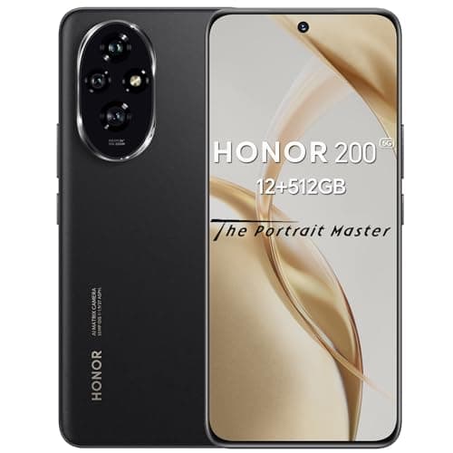 HONOR 200 Smartphone 5G NFC Dual SIM, 12GB RAM 512GB, AMOLED da 6.7 pollici telefono con tripla fotocamera principale da 50 MP, 5200 mAh, Android 14, Black [Versione italiana]