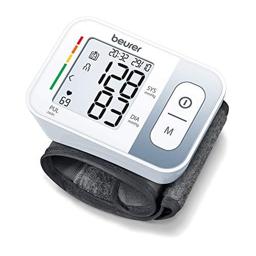 Beurer BC 28 Misuratore di Pressione da Polso Per Circonferenze polso di 14,0 - 19,5 cm con 120 Posizioni di Memoria e Rilevazione Aritmie, Facile Utilizzo, Classificazione di Rischio