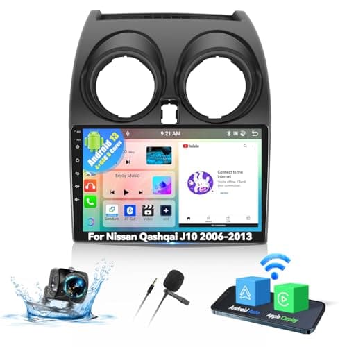 OiLiehu 4+64G 8 Core Android 13 Doppio Din Radio per Nissan Qashqai J10 2006-2013 CarPlay Android Auto Autoradio Touch Screen 9 Pollici Supporto Bluetooth GPS FM RDS WiFi DSP/EQ Telecamera Retromarcia