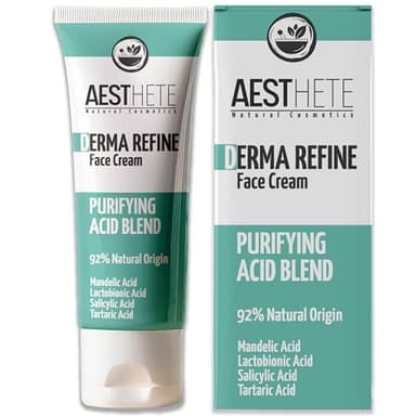 Crema Brufoli Viso Notturna Con Acido Mandelico e Acido Salicilico AHA e BHA Crema Viso Pelle Grassa, Mista e Sensibile Per Punti Neri, Pori Dilatati e Acne Sottopelle Esfoliante 50ml