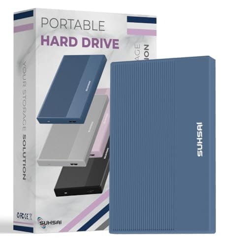 SUHSAI Disco Rigido Esterno da 1 TB HDD Backup Dati - Espansione di Memoria da 2,5" USB 3.0 Disco Rigido Portatile Compatibile con Mac, Desktop, PC, PS4, PS5 (Blu scuro)