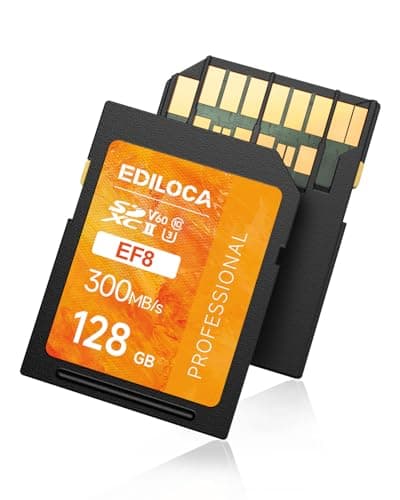 SD Card 128GB UHS-II Classe V60 per Fotocamere Professionali, Scheda SD ad Alta Velocità 300MB/s Impermeabile e Antishock, Memory Card Compatibile con Canon 4K/6K Video (EF8)