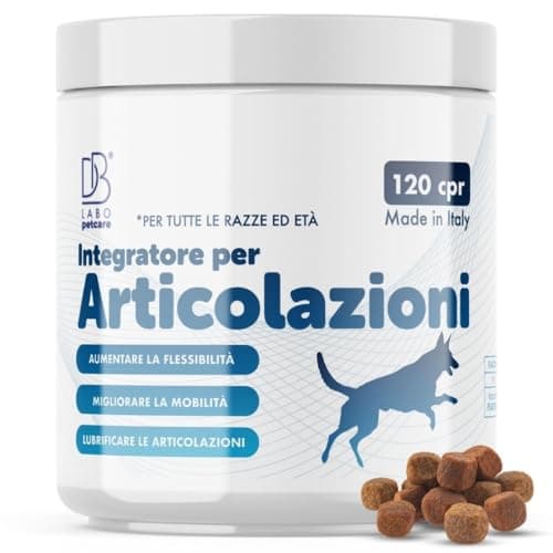 Db Labo Integratore Articolazioni Cane di Tutte Le età e Razze - 120 CPR di Joint Care Vegane con Glucosamina, Condroitina e Artiglio del Diavolo per la Flessibilità e Mobilità Articolare - Made IT