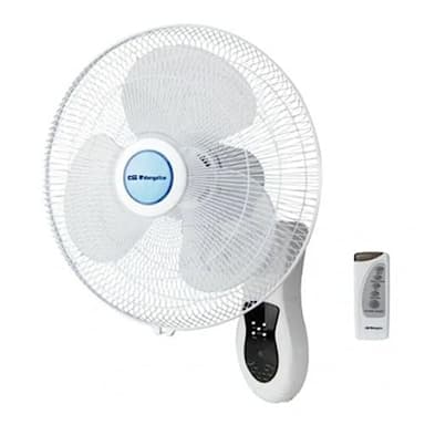 Orbegozo WF0242, Ventilatore da parete, Telecomando, 3 velocità di ventilazione, testa oscillante multiregolabile, timer, 40 W, colore bianco