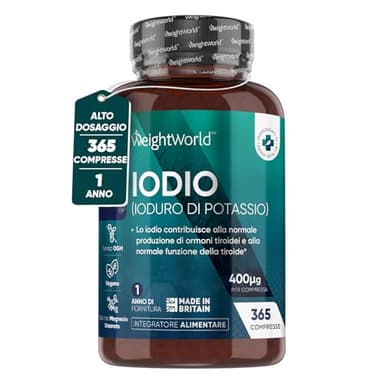 Iodio Integratore Puro, 365 Iodio Compresse Vegan (1+ Anno), Iodio Puro Contribuisce alla Normale Funzione della Tiroide, Ioduro di Potassio ad Alto Dosaggio Senza Glutine né OGM, Alto Assorbimento
