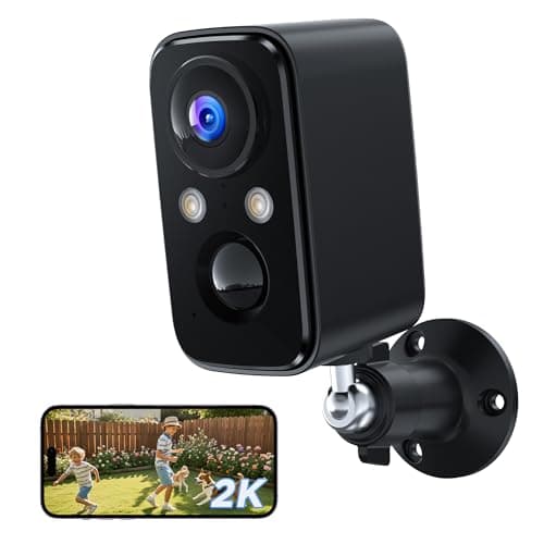 Telecamera Wifi Esterno Senza Fili con Batteria: 2K Telecamera Wifi Interno Visione Notturna Colori - Videocamera Sorveglianza Esternoi Impermeabile IP66 PIR Rilevazione Movimento