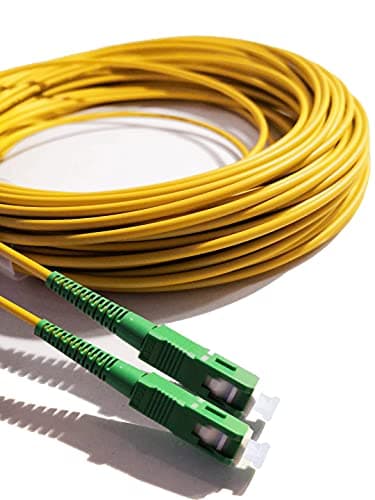 Elfcam® - 20m Cavo Fibra Ottica SC/APC per SC/APC Simplex Monomodale 9/125, Compatibile con TIM Fibra, Vodafone Fibra, Wind Fibra e Tre Fibra, 20M