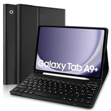 Yeegnar Custodia con Tastiera per Samsung Galaxy Tab A9 Plus, Italiano QWERTY Bluetooth Tastiera per Galaxy Tab A9+ 11" 2023 (SM-X210/ X215/ X216) (Stilo non incluso)