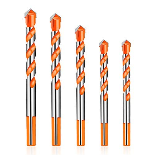 5 PCS Punte da Trapano per Gres Porcellanato Professionali in Ceramica, Calcestruzzo, Muro di Mattoni, Vetro, Specchi, Muratura in Plastica e Legno (6mm 6mm 8mm 10mm 12mm)