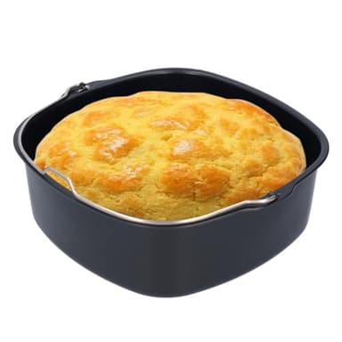 Tissting Barile per Torta Friggitrice ad Aria Ø18cm Ferro Quadrato Stampo per Friggitrice ad Aria per HD9925 HD9860 HD9905 01 Friggitrice, Stampo per Torta Cucina Strumento di Cottura