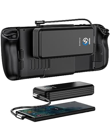 Antank Batteria magnetica Steam Deck, 20000mAh 45W power bank a ricarica rapida, batteria esterna portatile con staffa posteriore rimovibile e doppio cavo USB-C per Steam Deck