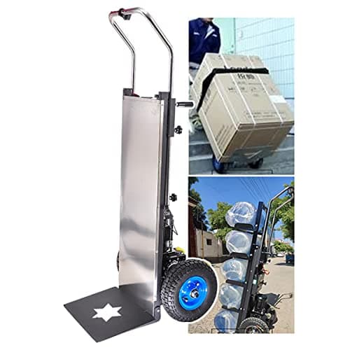 Carrello Saliscale Elettrico, 400 Kg Di Carico Camion Elettrico Per Sacchi Con Maniglia Telescopica, Motore Brushless 1200 W, Batteria 48 V/36 Ah, Carrello per Sacchi Oggetti Pesanti su E Giù Scale
