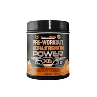 Healthy Fusion Pre workout potente | Energia, forza e aumento muscolare | Pre-allenamento con Beta Alanina, Creatina, Citrullina, Betaina, Arginina | Migliora le prestazioni sportiva | 300g Arancia
