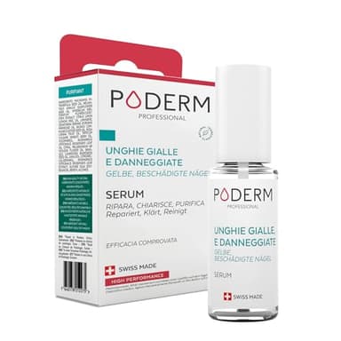 PODERM - Unghie Gialle e Danneggiate - Migliora l'aspetto dell'unghia - Schiarisce, Liscia e Nutre l'unghia - Ingredienti al 100% Naturali - Cura per mani e piedi | Facile e Veloce | Swiss Made