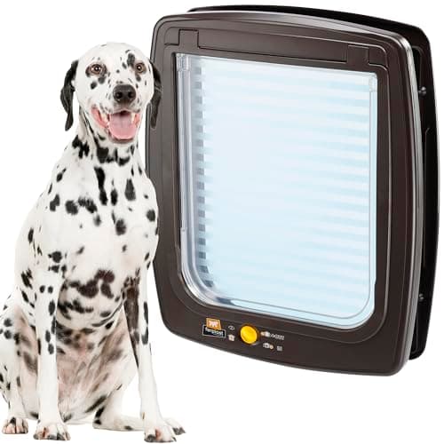 Ferplast Gattaiola, Porta Gattaiola per Cani, Porta Basculante per Cani Grandi, Entrata e uscita controllabile 4 vie, Protezione da Correnti d'Aria, SWING 15 Taglia Grande, Porticina per Cani, Marrone