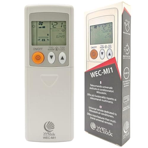 Wellclima WEC-MI1 Telecomando Universale per Condizionatori Mitsubishi, Pronto all'Uso in Secondi, Compatibile con Pompa di Calore e Inverter, Compatibilità Garantita