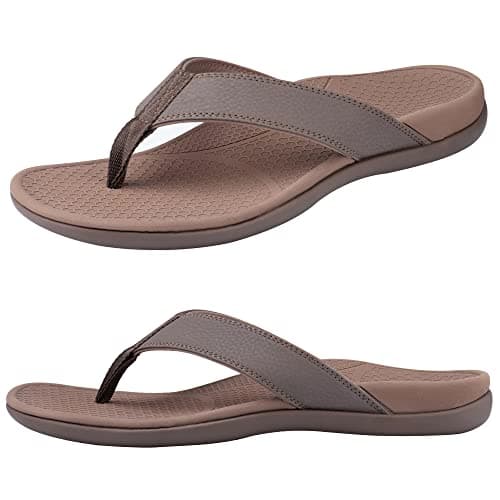 Everhealth Infradito Passeggio da Uomo con Supporto per Arco, Sandali Plantari di Supporto, Sandali Comodi per Fasciti Plantari, Piedi Piatti, Dolore al Tallone, Infradito Sandali da Spiaggia