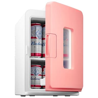 NORTHCLAN Mini Frigo da 15 Litri, Piccolo Frigorifero Portatile con funzione di raffreddamento e riscaldamento, per Casa, Camera da Letto, Ufficio e Viaggio, Modalità Max ed Ec, AC/DC, Rosa