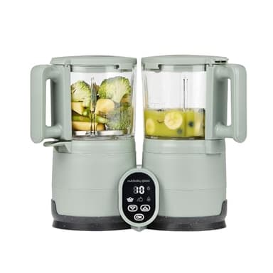 Babymoov Nutribaby, frullatore e vaporizzatore in vetro 4 in 1 per alimenti per bambini, cuocipappa per lo svezzamento, riscaldatore, scongelatore | In vetro & acciaio inox