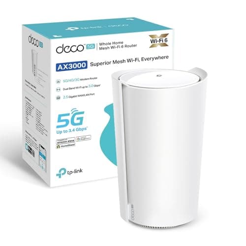 TP-Link Deco X3000-5G Router con Sim, 5G Mesh WiFi 6, AX3000Mbps Dual Band, Modem Ultraveloce con Velocità Fino a 3.4 Gbps, Porta WAN/LAN da 2.5 Gbps, Alexa, Plug&Play