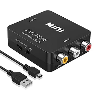 Convertitore AV a HDMI Convertitore da RCA a HDMI adattatore hdmi,1080P adattatore av Hdmi R-ca to hdmI convertitore rca h-dmi supporta PAL/NTSC con USB Cavo per PS2 Wii Xbox Gamecube N64 SNES VHS DVD