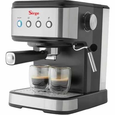 Sirge LUSSY Macchina per Caffè Espresso,Cappuccino e BEVANDE CALDE utilizza caffè in polvere e/o Cialde Potenza 850 Watt. POMPA ITALIANA da 15bar con 3 filtri in dotazione