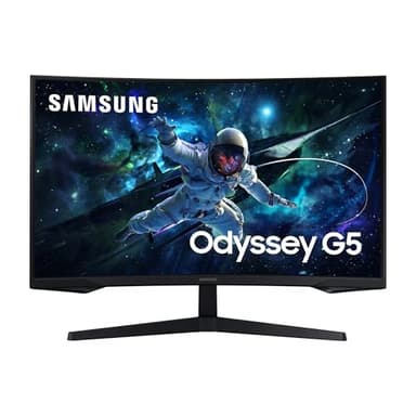 Samsung Monitor Gaming Odyssey G5 (S32CG554), Curvo (1000R), 32", 2560x1440 (WQHD 2K), HDR10, VA, 165 Hz, 1 ms (MPRT), FreeSync, HDMI, Display Port, Ingresso Audio, Flicker Free, Eye Saver Mode