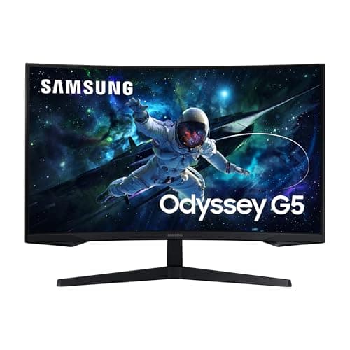 Samsung Monitor Gaming Odyssey G5 (S32CG554), Curvo (1000R), 32", 2560x1440 (WQHD 2K), HDR10, VA, 165 Hz, 1 ms (MPRT), FreeSync, HDMI, Display Port, Ingresso Audio, Flicker Free, Eye Saver Mode