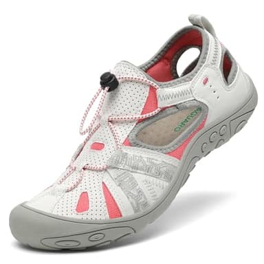 SAGUARO Sandali Sportivi Chiusi per Donna Sandali Estivi da Trekking Traspiranti Antiscivolo Scarpe da Spiaggia per Sport All'aria Aperta Bianco 39 EU