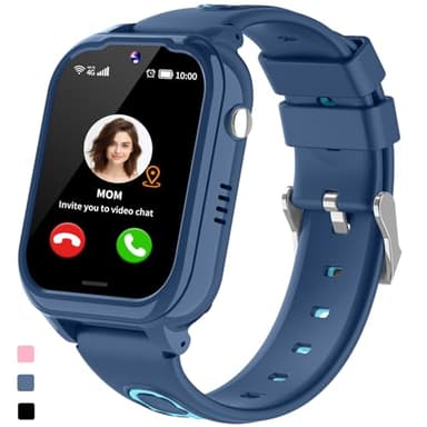 JUBUNRER 4G Smartwatch Bambini GPS Localizzatore Videochiamata SOS Contapassi Bambino Bambina Impermeabile Sveglia Fotocamera Giochi Calcolatrice Braccialetto Orologio Telefono Ragazzi Ragazze