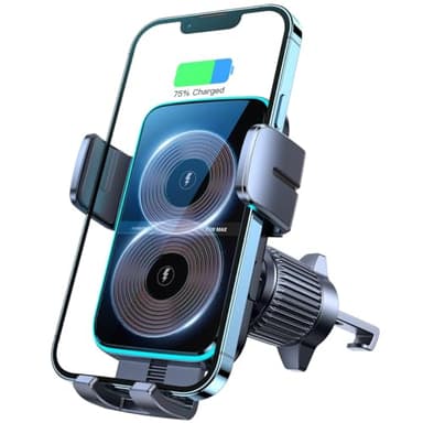 JOYROOM 15W Qi Caricatore Wireless Auto, [Doppia Bobina] Supporto Cellulare Auto Wireless con Auto-Bloccaggio, Ricarica Caricatore Magsafe Auto per iPhone/Samsung/Xiaomi/Huawei