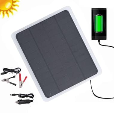 Caricabatteria Solare per Auto, 20W 12V Pannello Solare Carica Batteria per Auto, Solare Caricabatterie Auto Pannello Solare Portatile Impermeabile Caricabatteria Con Porta USB per Auto, Barca, Moto
