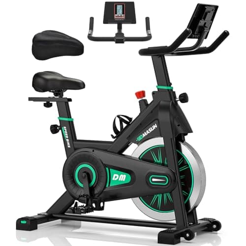 Cyclette da Casa, DMASUN Cyclette Professionale con Schermo LCD e Portabicchieri, Movimento Silenzioso e Sicurezza Stabile, Cyclette con Comodo Cuscino, Capacità 160 kg （Include Coprisella Cyclette）