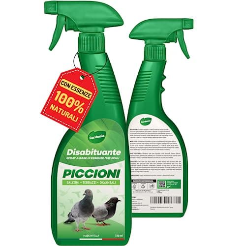 Gardemia Disabituante Anti Piccioni 750ml Spray Sgradito Azione Naturale Barriera Vegetale Che Disabitua da Balcone Casa Alternativa Eco a Repellente Dissuasori Gufo Corvo Veleno Ultrasuoni Spuntoni
