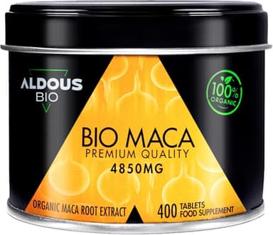 Estratto di Maca Peruviana Pura - 400 Compresse per 4 Mesi - Altamente Concentrata - Maca Bio di Qualità Superiore - Aumenta l'Energia e la Vitalità - Certificazione Bio
