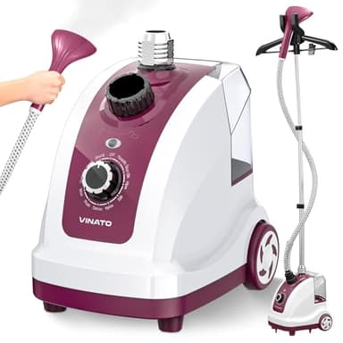 VINATO Stiratrice Verticale, Ferro da Stiro Verticale a Vapore con Serbatoio Dell'acqua, 11 Funzioni di Vapore Stiratore Verticale, Spazzola a Vapore per Tutti i Tipi di Tessuti - 2000W