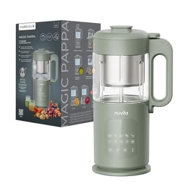 Nuvita Magic Pappa Cuocipappa Multifunzione 7-in-1 – Cuoce a Vapore, Frulla, Sminuzza, Prepara Purè, Vellutate, Frullati e Omogeneizzati per Bambini con funzione di Autopulizia, Nuvita Chef App